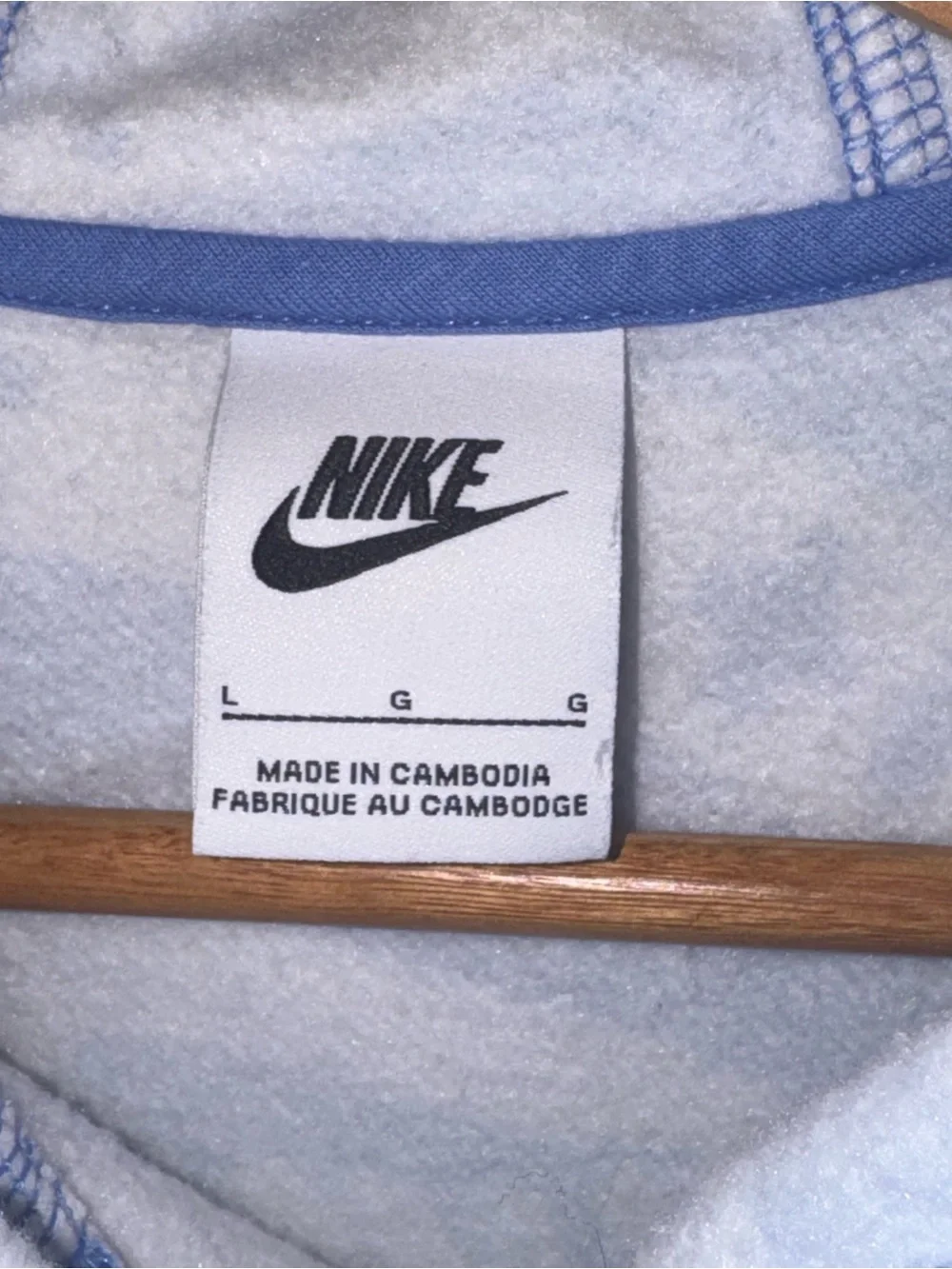 Nike Light Blue & White All-Over Logo Hoodie for Kids